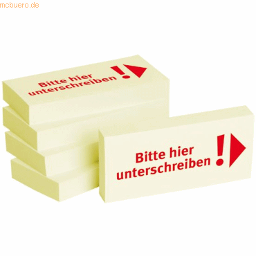 Litfax Haftnotizen 75x35mm gelb 'Bitte hier unterschreiben! (Pfeil nac Litfax Haftnotizen 75x35mm gelb 'Bitte hier unterschreiben! (Pfeil nac von Litfax