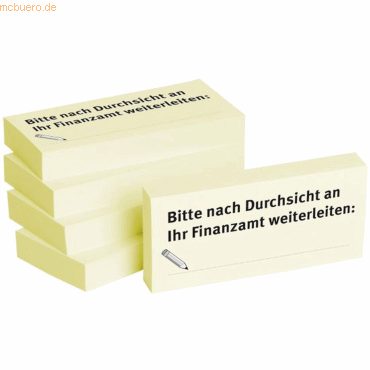 Litfax Haftnotizen 75x35mm gelb 'Bitte nach Durchsicht an Ihr Finanzam Litfax Haftnotizen 75x35mm gelb 'Bitte nach Durchsicht an Ihr Finanzam von Litfax