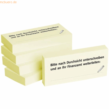 Litfax Haftnotizen 75x35mm gelb 'Bitte nach Durchsicht unterschreiben Litfax Haftnotizen 75x35mm gelb 'Bitte nach Durchsicht unterschreiben von Litfax