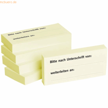Litfax Haftnotizen 75x35mm gelb 'Bitte nach Unterschrift von .. weiter Litfax Haftnotizen 75x35mm gelb 'Bitte nach Unterschrift von .. weiter von Litfax