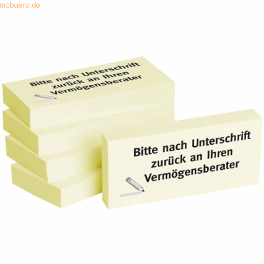 Litfax Haftnotizen 75x35mm gelb 'Bitte nach Unterschrift zurück an Ihr Litfax Haftnotizen 75x35mm gelb 'Bitte nach Unterschrift zurück an Ihr von Litfax