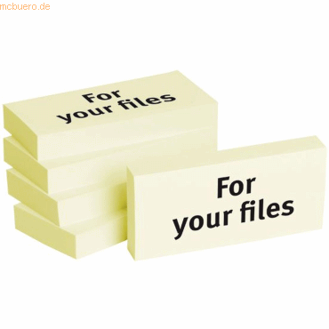 Litfax Haftnotizen 75x35mm gelb 'For your files' VE = 5 Blöcke Litfax Haftnotizen 75x35mm gelb 'For your files' VE = 5 Blöcke von Litfax