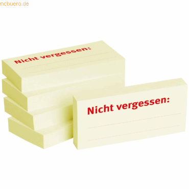 Litfax Haftnotizen 75x35mm gelb 'Nicht vergessen' VE = 5 Blöcke Litfax Haftnotizen 75x35mm gelb 'Nicht vergessen' VE = 5 Blöcke von Litfax