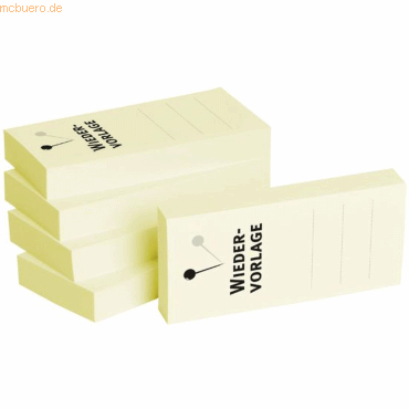 Litfax Haftnotizen 75x35mm gelb 'Wiedervorlage' VE = 5 Blöcke Litfax Haftnotizen 75x35mm gelb 'Wiedervorlage' VE = 5 Blöcke von Litfax