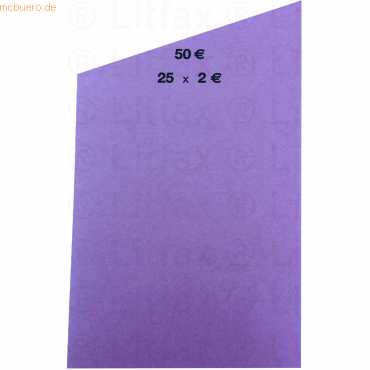 Litfax Handrollpapier 25x2,00 € violett VE=1000 Stück von Litfax