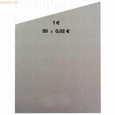 Litfax Handrollpapier 50x0,02 € grau VE=1000 Stück von Litfax
