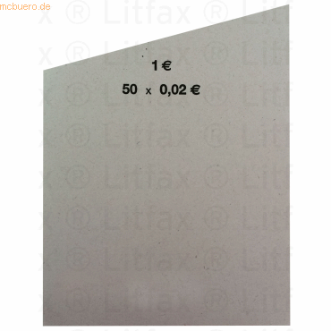 Litfax Handrollpapier 50x0,02 € grau VE=1000 Stück Litfax Handrollpapier 50x0,02 € grau VE=1000 Stück von Litfax
