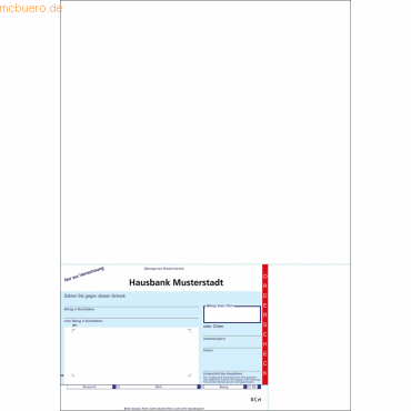 Litfax SEPA-Orderscheckschecks A4 (Beleg unten links) VE=100 Stück von Litfax