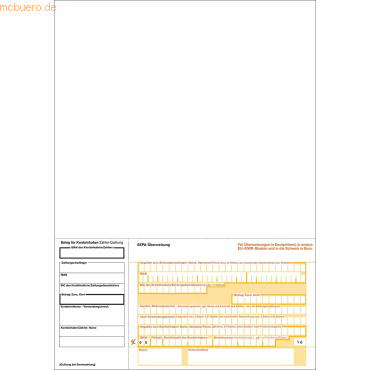 Litfax SEPA-Überweisung A4 (Beleg unten rechts) VE=100 Stück von Litfax