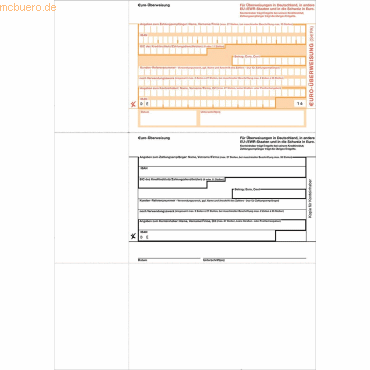 Litfax SEPA-Überweisung für Data Becker A4 (Beleg oben rechts) VE=100 von Litfax