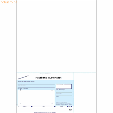 Litfax SEPA-Verrechnungsscheck A4 (Beleg unten links) VE=100 Stück von Litfax