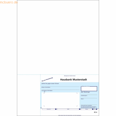 Litfax SEPA-Verrechnungsscheck A4 (Beleg unten rechts) VE=100 Stück von Litfax