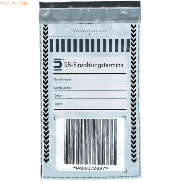 Litfax Sicherheitstasche SB-Einzahlungsterminal 145x220mm + 30mm Klapp Litfax Sicherheitstasche SB-Einzahlungsterminal 145x220mm + 30mm Klapp von Litfax