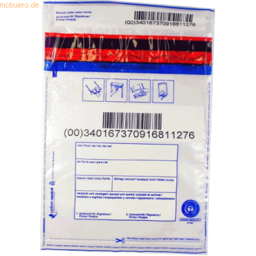Litfax Standard-Safebag 50mµ 195x265 + 30mm Bon VE=100 Stück Litfax Standard-Safebag 50mµ 195x265 + 30mm Bon VE=100 Stück von Litfax