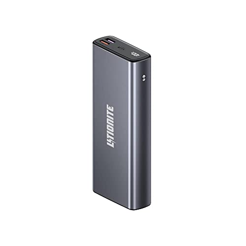 LITIONITE Capsule 65W / 30.000mAh Powerbank aus Aluminium PD3.0 USB-C (65W Max) - 2X USB-A (QuickCharge 3.0) - Tragbarer externer Akku für Laptop/MacBook/Surface/Smartphone/Tablet von Litionite