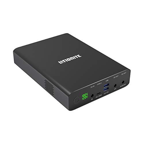 LITIONITE Venom 120W / 64.000mAh Powerbank Tragbarer Externer Akku mit LED-Anzeige - 2x DC (12-24V) - 2x USB - 1x USB-C PD3.0 100W - Ladegerät Netzteil für Smartphone/Tablet/MacBook/Computer/Laptop/PC von Litionite
