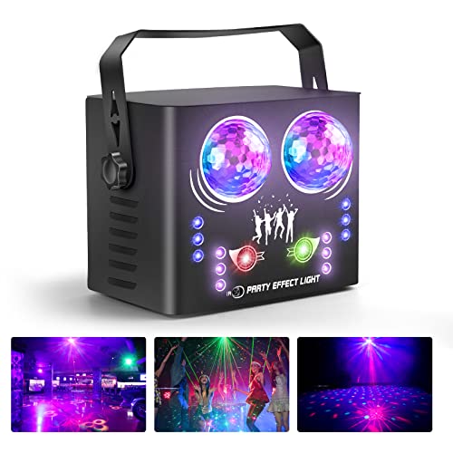 Discokugel Discolicht Partylicht, LED RGB Licht DJ Projektor Musikgesteuert DJ Disco Lichter, DMX Effektstrahler Für KTV Familientreffen Hochzeit Geburtstag Halloween Adventskalender (LTB23051801) von Littleboyny