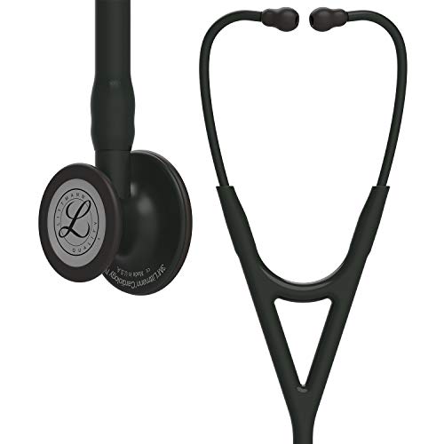 3M FBA_6168 Littmann Cardiology IV Diagnostisches Stethoskop, Black-Finish-Bruststück, Schwarzrohr, Stamm und Headset, 69 cm Länge von Littmann