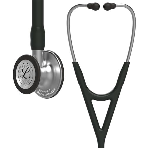 3M Littmann Cardiology IV Stethoskop für die Diagnose, Bruststück in Standardausführung, schwarzer Schlauch, Schlauchanschluss und Ohrbügel aus Edelstahl, 69 cm, 6152 von Littmann