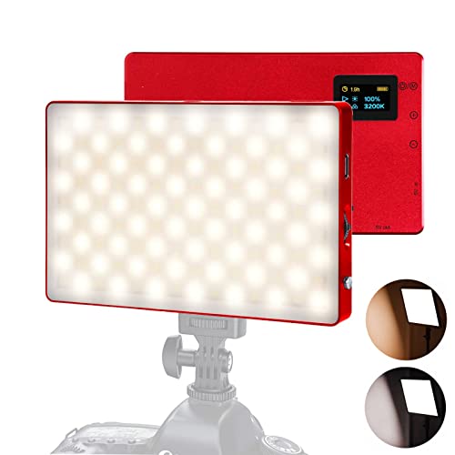 LituFoto LED Kamera Video Licht 3200-5600K Zweifarbig, Dimmbar CRI95+ Ultradünne Videoleuchte mit LCD Display und Eingebautem Akku für YouTube Interview Portrait Streaming Licht Rot LituFoto LED Kamera Video Licht 3200-5600K Zweifarbig, Dimmbar CRI95+ Ultradünne Videoleuchte mit LCD Display und Eingebautem Akku für YouTube Interview Portrait Streaming Licht Rot von LituFoto
