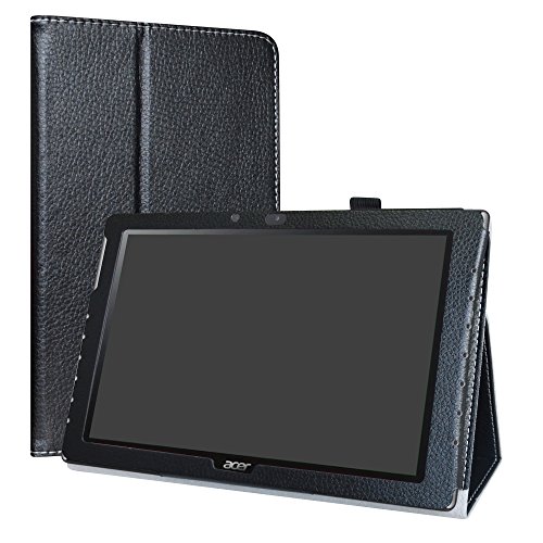 LiuShan Acer Iconia One 10 B3-A40 hülle, Folding PU Leder Tasche Hülle Case mit Ständer für 10.1" Acer Iconia One 10 B3-A40 Android Tablet,Schwarz von LiuShan