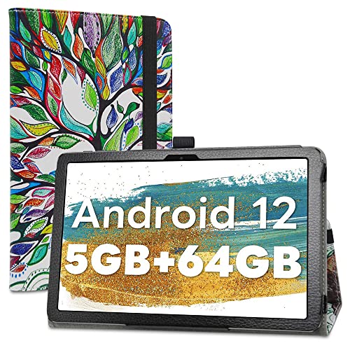 LiuShan Folding PU Leder Tasche Hülle Case mit Ständer für DOOGEE T10W / OSCAL PAD60 / OSCAL PAD70 / OSCAL Pad16 /Blackview Tab 30 WiFi/Blackview Tab 7 WiFi/Blackview Tab 8 WiFi, Love Tree von LiuShan