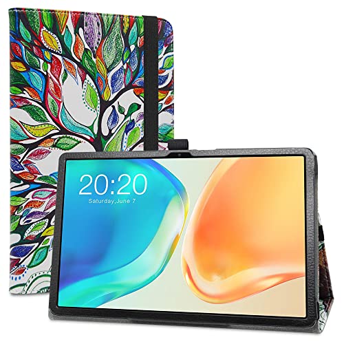 LiuShan Folding PU Leder Tasche Hülle Case mit Ständer für TECLAST P40S(DUAL Camera)/P40HD(DUAL Camera)/M40 Plus(DUAL Camera)/TECLAST P40HD(Gen3)/P20S/P30S 2023 Android Tablet 10 Zoll,Love Tree von LiuShan