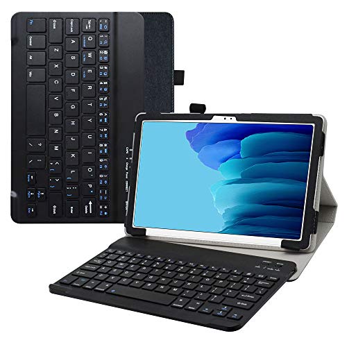 Galaxy Tab A7 hülle,LiuShan Abnehmbare Tastatur(QWERTY, englisches Layout) hülle mit Ständer für 10.4" Samsung Galaxy Tab A7 10.4 (2020) T500 T505 Tablet(Nicht für andere Modelle),Schwarz von LiuShan