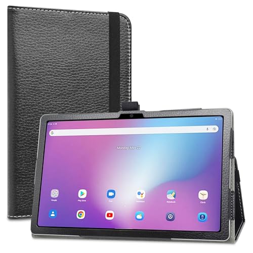 LiuShan Hülle für Blackview Tab 11 WiFi,Hülle für OSCAL Pad15， Folding PU Leder Tasche Hülle Case mit Ständer für Blackview Tab 11 WiFi/OSCAL Pad15 (2023) Tablet 10.36 Zoll,Schwarz von LiuShan