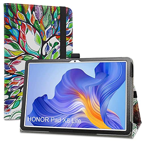 LiuShan Hülle für Honor Pad X8 /X8 Lite,Folding PU Leder Tasche Hülle Case mit Ständer für Honor Pad X8 /X8 Lite 10.1 Zoll Tablet（Nicht kompatibel mit andere Tablet）,Love Tree von LiuShan