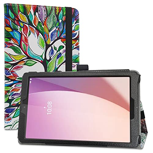 LiuShan Hülle für Lenovo Tab M8 4th Gen,Folding PU Leder Tasche Hülle Case mit Ständer für Lenovo Tab M8 4th Gen TB-300FU 8 Zoll Tablet（Nicht kompatibel mit andere Tablet）,Love Tree von LiuShan