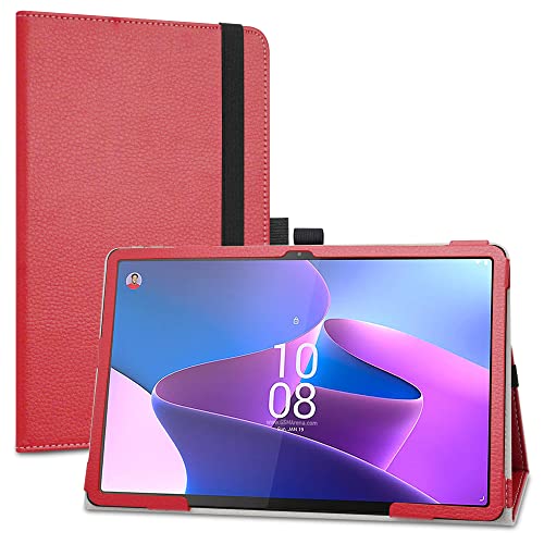 LiuShan Hülle für Lenovo Tab P11 Pro 2nd Gen 11.2 Zoll (TB138FC /TB132FU),Folding PU Leder Tasche Hülle Case mit Ständer für Tab P11 Pro 2nd Gen 11.2 Zoll Tablet(Nicht für andere Modelle),Rot von LiuShan