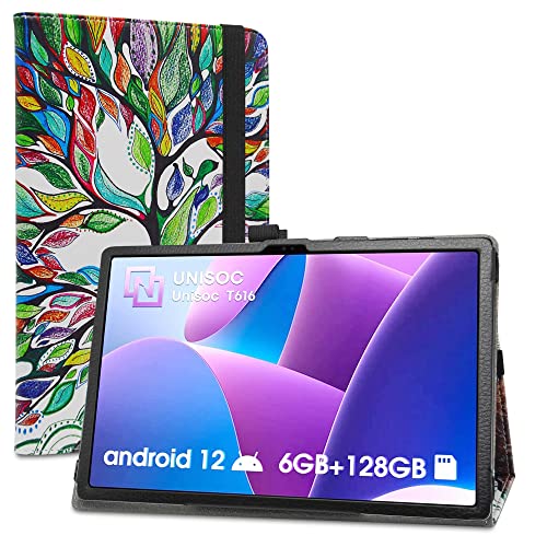 LiuShan Hülle für OUKITEL OKT3,Folding PU Leder Tasche Hülle Case mit Ständer für OUKITEL OKT3 Android 13 Tablet 10.5 Zoll（Nicht kompatibel mit andere Tablet）,Love Tree von LiuShan