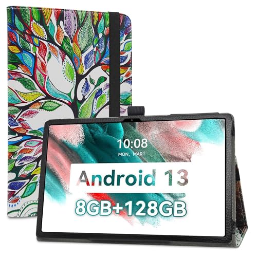 LiuShan Hülle für UMIDIGI A13 Tab,Folding PU Leder Tasche Hülle Case mit Ständer für UMIDIGI A13 Tab/DOOGEE T10 Plus 10.5" Android Tablet 2023（Nicht kompatibel mit andere Tablet,Love Tree von LiuShan