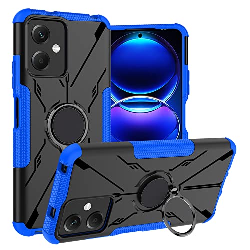 LiuShan Hülle für Xiaomi Redmi Note 12 ，360 Grad Ring Halter Handy Hüllen Stoßfest Cover Bumper Schutzhülle Case Handyhülle für Xiaomi Redmi Note 12 Smartphone，Blau von LiuShan