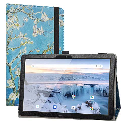 LiuShan Kompatibel mit Archos T101 hülle, Folding PU Leder Tasche Hülle Case mit Ständer für 10.1" Archos T101 4G Tablet(Nicht kompatibel mit Archos 101 Oxygen 4G),Almond Blossom von LiuShan