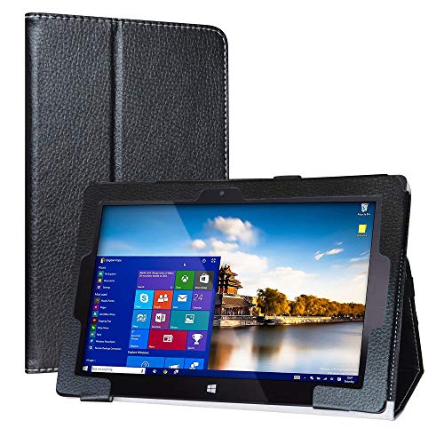 LiuShan Kompatibel mit Fusion5 FWIN232 Plus S1 hülle, Folding PU Leder Tasche Hülle Case mit Ständer für Fusion5 FWIN232 Plus S1 /FWIN232 Plus N4120 10-inch Tablet(Not fit PRO N4120),Schwarz von LiuShan