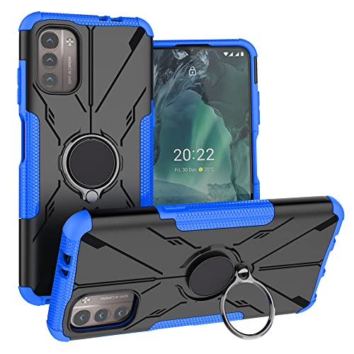 LiuShan Kompatibel mit Nokia G11 /G21 Hülle,360 Grad Ring Halter Handy Hüllen Stoßfest Cover Bumper Schutzhülle für Case Handyhülle Nokia G11 /G21 Smartphone，Blau von LiuShan