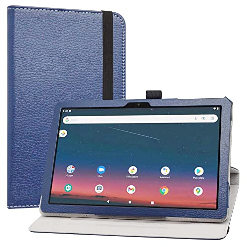 LiuShan Kompatibel mit Onn 25,7 cm (10,1 Zoll) drehbarer Ständer aus PU mit niedlichem Muster für Onn 10,1 Zoll (2022 Modell: 100071485) Hülle (nicht passend für 20,3 cm/Onn 7 Zoll) cm), Blau. e von LiuShan