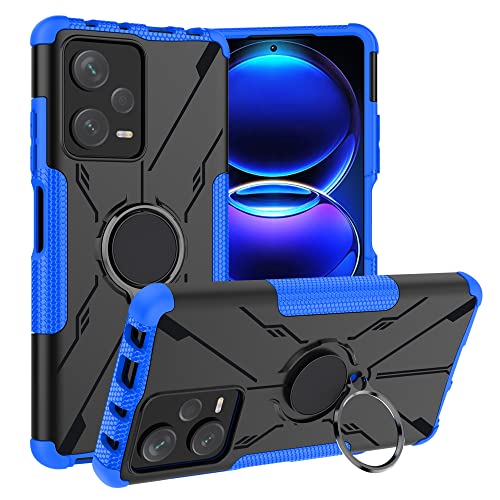 LiuShan Kompatibel mit Redmi Note 12 Pro Plus Hülle,360 Grad Ring Halter Handy Hüllen Stoßfest Cover Bumper Schutzhülle für Case Handyhülle für Xiaomi Redmi Note 12 Pro Plus Smartphone，Blau von LiuShan