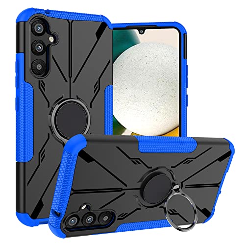 LiuShan Kompatibel mit Samsung Galaxy A34 Hülle,360 Grad Ring Halter Handy Hüllen Stoßfest Cover Bumper Schutzhülle für Case Handyhülle für Samsung Galaxy A34 Smartphone，Blau von LiuShan