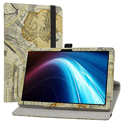 LiuShan Kompatibel mit TECLAST P20HD / Winnovo P20 Rotating hülle, 360°rotierenden Standfunktion hülle für 10.1" TECLAST M40/M40 Pro/M40se / Blackview Tab 8/Tab 8E,Map White von LiuShan