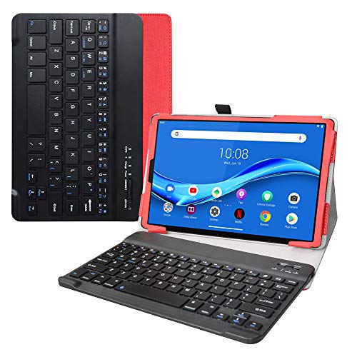 LiuShan Kompatibel mit Tab M10 Plus hülle, Abnehmbare Tastatur hülle mit Ständer für 10.3" Lenovo Tab M10 Plus/Tab M10 FHD Plus (2nd Gen) TB-X606F / Smart Tab M10 Plus Tablet,Rot von LiuShan