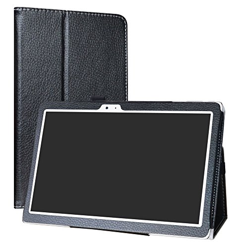 LiuShan Kompatibel mit Teclast T10 Tablet /T20 4G hülle,Folding PU Leder Tasche Hülle Case mit Ständer für 10.1" Teclast T10 Tablet /T20 4G Android Tablet (Nicht fit Teclast X10),Schwarz von LiuShan