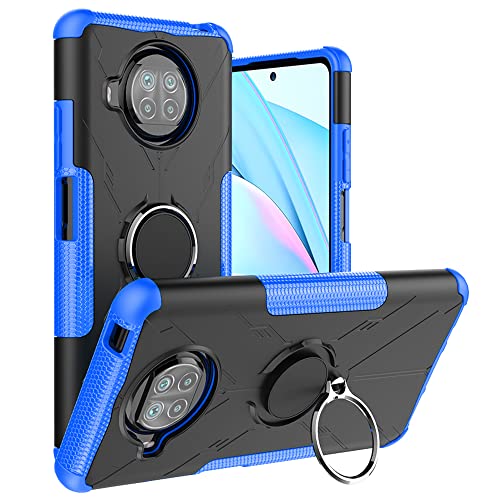 LiuShan Kompatibel mit Xiaomi Mi 10T Lite Hülle,360 Grad Ring Halter Handy Hüllen Stoßfest Cover Bumper Schutzhülle für Case Handyhülle Xiaomi Mi 10T Lite/Redmi Note 9 Pro 5G / Mi 10i，Blau von LiuShan