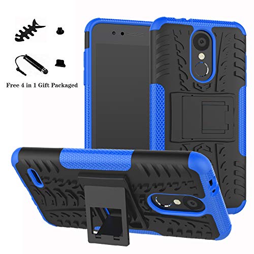 LiuShan LG K8 / K9 2018 Hülle, Dual Layer Hybrid Handyhülle Drop Resistance Handys Schutz Hülle mit Ständer für LG K8 2018 / K9 2018 Smartphone (mit 4in1 Geschenk verpackt),Blau von LiuShan