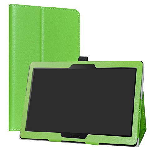 LiuShan Lenovo Smart Tab P10 / M10 hülle, Folding PU Leder Tasche Hülle Case mit Ständer für 10.1" Lenovo Tab M10 HD (TB-X505F,TB-X605F) / Smart Tab P10 (TB-X705F) Tablet,Grün von LiuShan