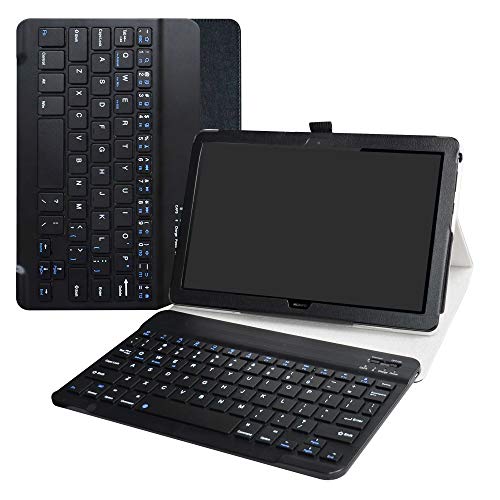LiuShan MediaPad T5 10 hülle, Abnehmbare Tastatur(QWERTY, englisches Layout) hülle mit Ständer für 10.0" Huawei MediaPad T5 2018 Android Tablet,Schwarz von LiuShan