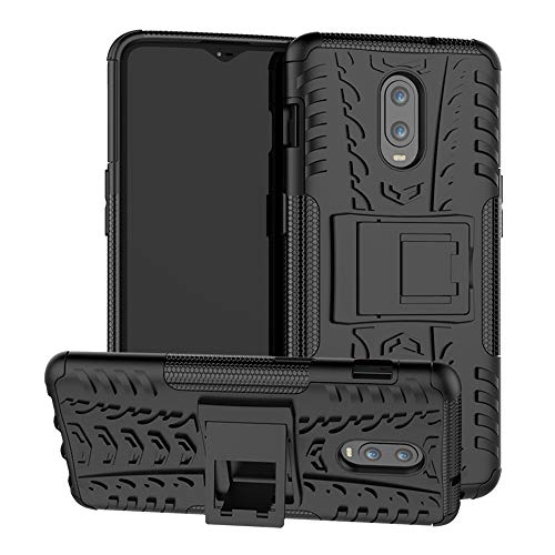 LiuShan Oneplus 6T / Oneplus 7 Hülle, Dual Layer Hybrid Handyhülle Drop Resistance Handys Schutz Hülle mit Ständer für Oneplus 6T / Oneplus 7 (Not fit Oneplus 6) Smartphone,Schwarz von LiuShan