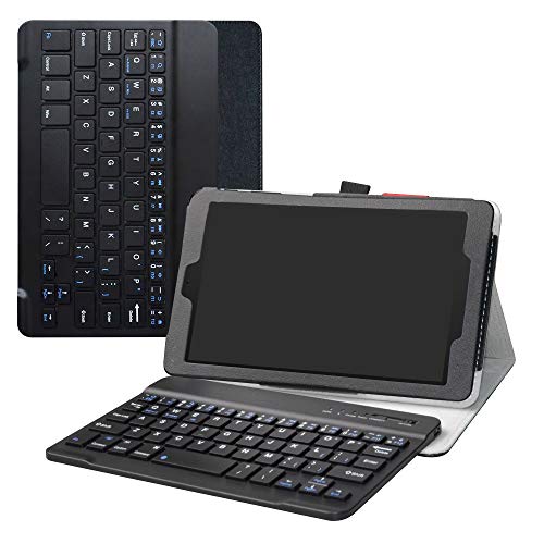 LiuShan Schutzhülle für 20,3 cm (8 Zoll) Alcatel 3T 20,3 cm (8 Zoll) Android Tablet (PU-Leder, abnehmbar) Schwarz schwarz von LiuShan
